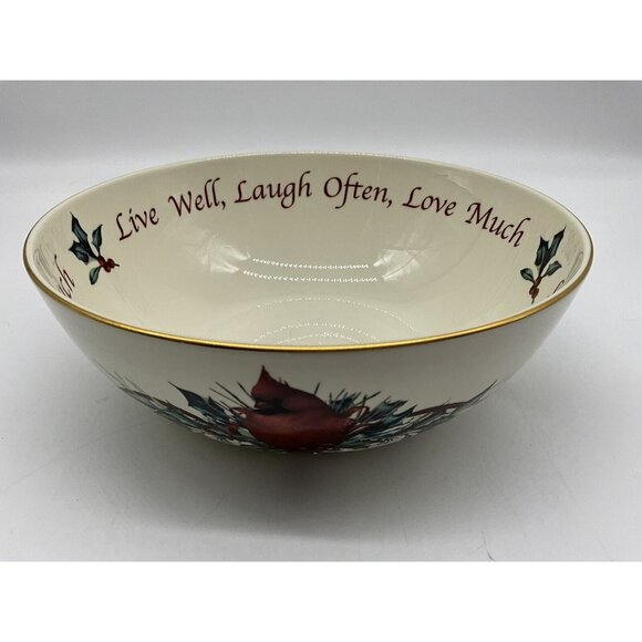 LENOX American Home Collection Winter Greetings 9 Inch Holiday BOWL Serveware - Picture 7 of 16